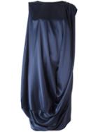 Gianluca Capannolo Draped Dress, Women's, Size: 42, Blue, Triacetate/polyester