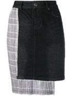 Each X Other Asymmetric Checked Skirt - Black
