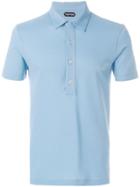 Tom Ford Slim Button Polo Shirt - Blue