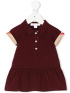 Burberry Kids - Check Cuff Polo Dress - Kids - Cotton/spandex/elastane - 36 Mth, Red