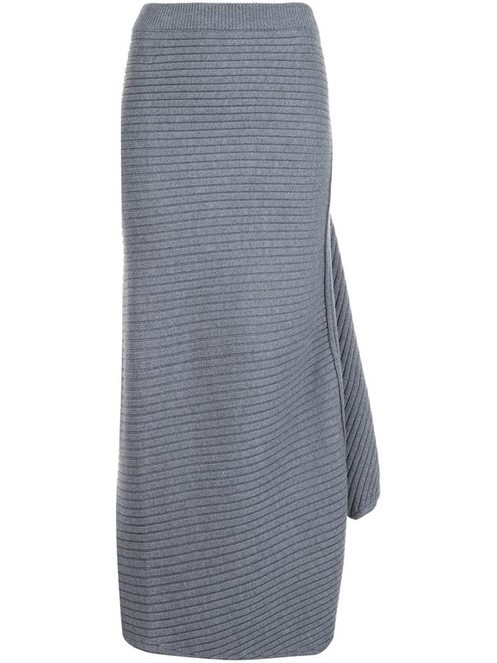 J.w.anderson Ribbed Knit Skirt, Women's, Size: Large, Grey, Polyamide/spandex/elastane/merino