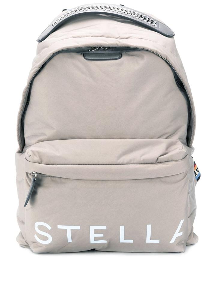 Stella Mccartney Logo-strap Backpack - Grey