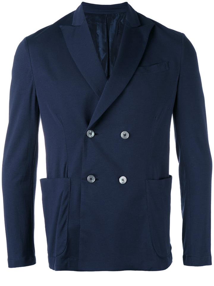 Cruciani - Knitted Blazer - Men - Cotton/spandex/elastane - 50, Blue, Cotton/spandex/elastane