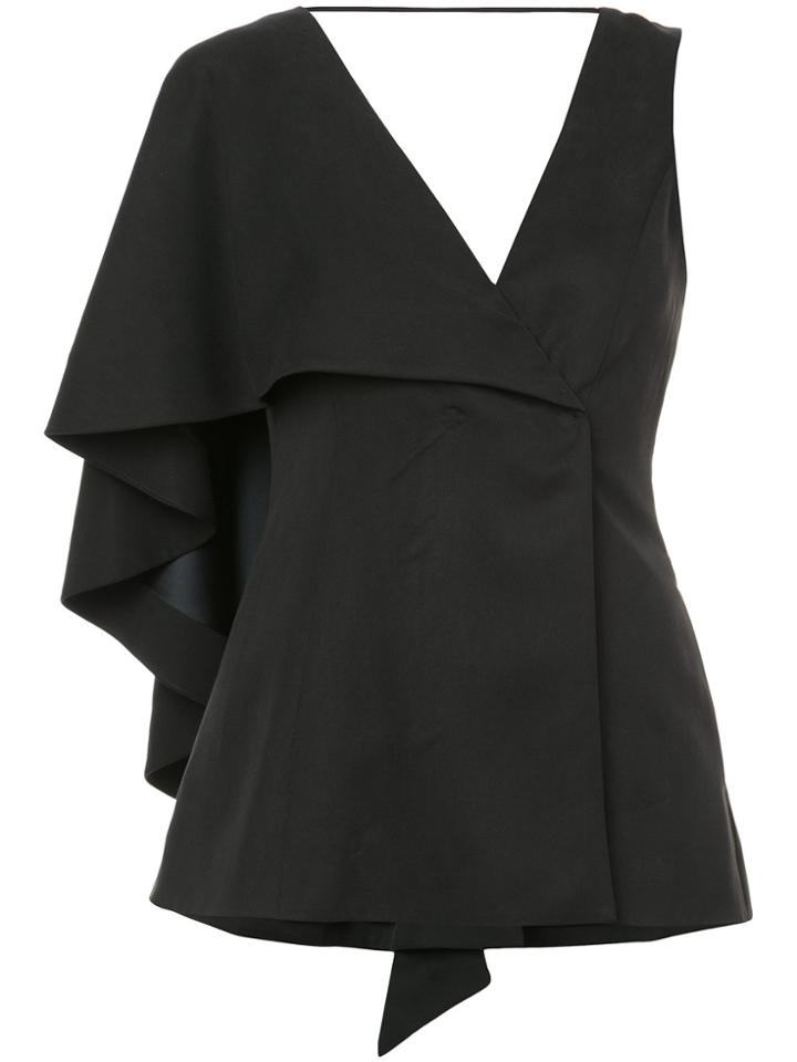 Valery Kovalska Asymmetric Sleeve Blouse - Black