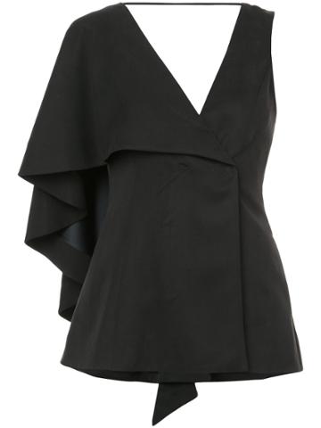 Valery Kovalska Asymmetric Sleeve Blouse - Black