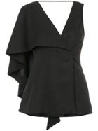 Valery Kovalska Asymmetric Sleeve Blouse - Black