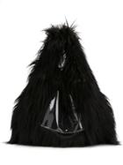 Mm6 Maison Margiela Faux Fur Large Triangular Tote, Women's, Black