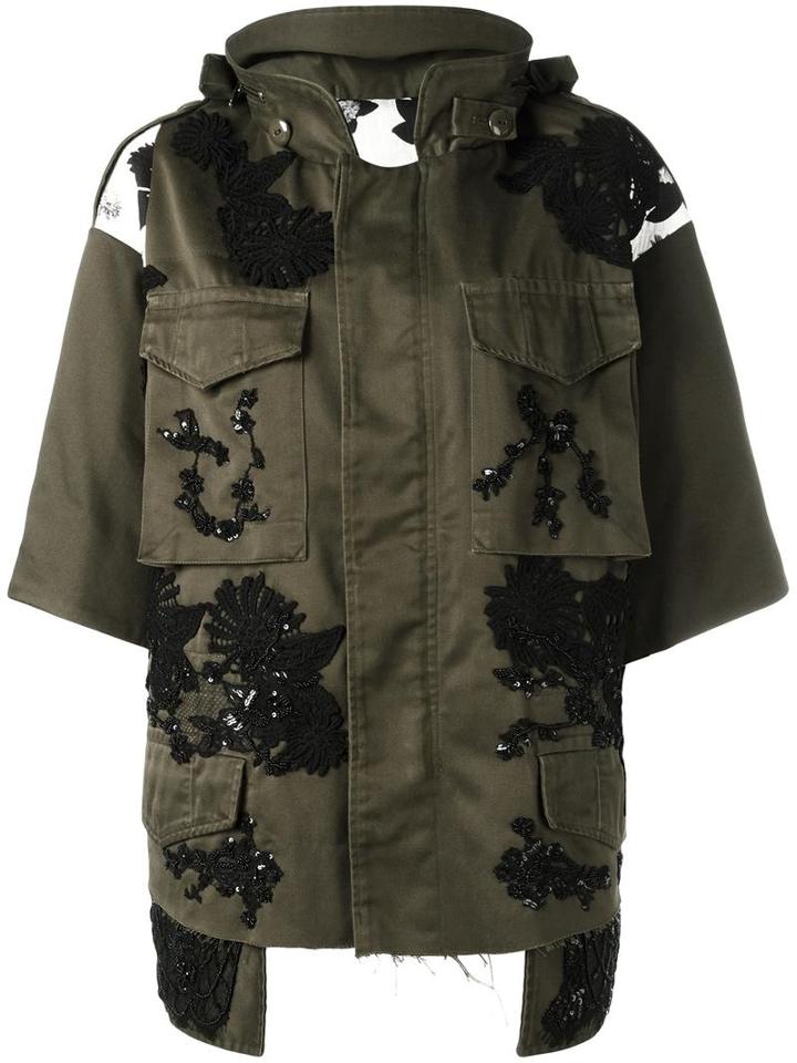 Antonio Marras Lace Appliqué Jacket, Size: 40, Green, Cotton/viscose