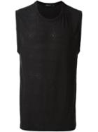 T By Alexander Wang Round Neck Tank Top, Men's, Size: Large, Black, Silk/rayon