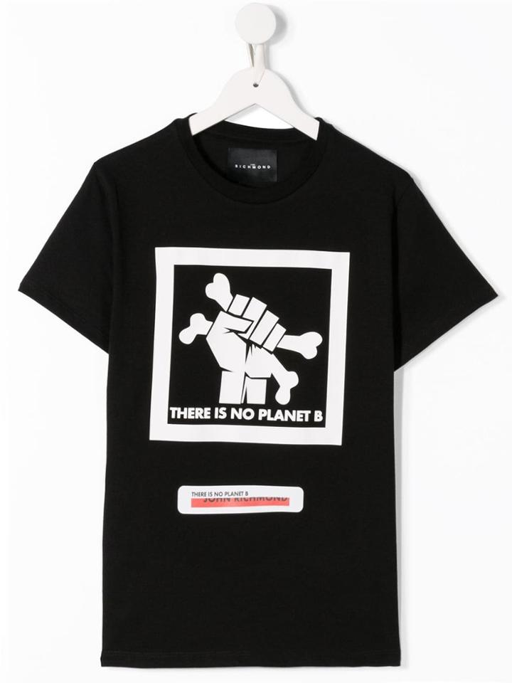 John Richmond Junior Teen There Is No Planet B T-shirt - Black