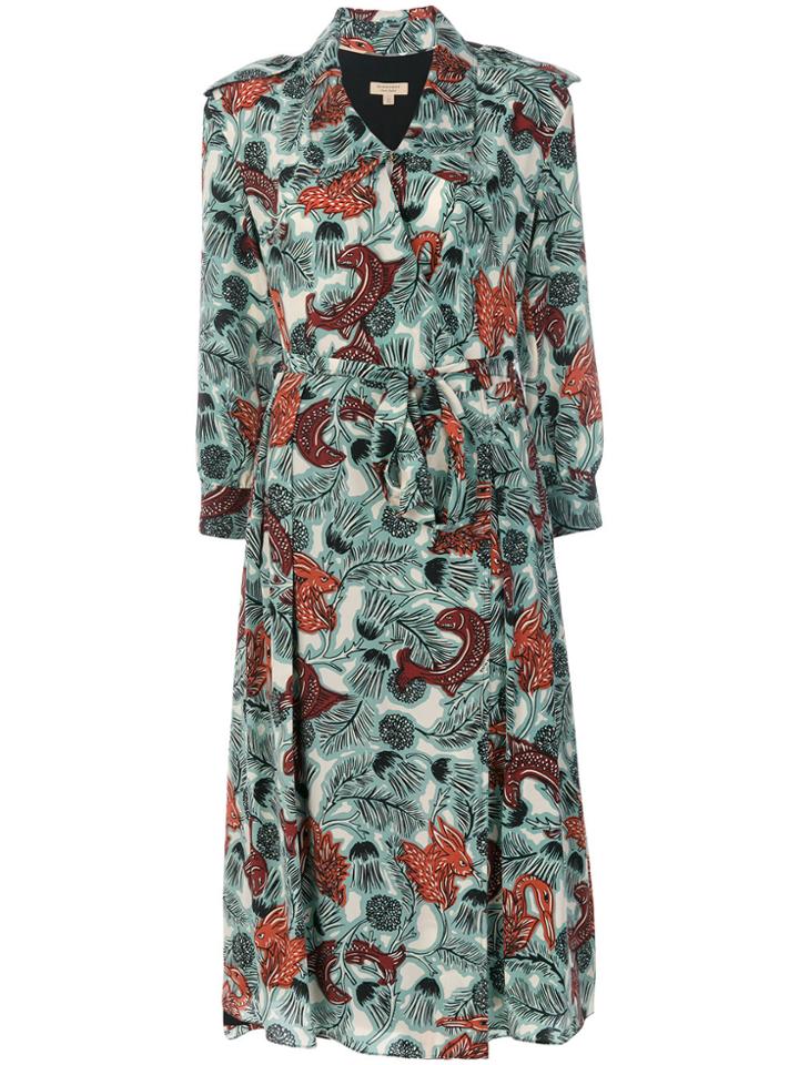 Burberry Beasts Print Wrap Dress - Multicolour