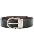 Salvatore Ferragamo Classic Buckle Belt, Men's, Size: 95, Black, Calf Leather