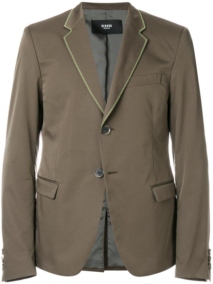 Versus Zigzag Stitch Blazer - Green