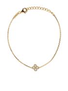 As29 18kt Yellow Gold Mini Charm Clover Diamond Bracelet