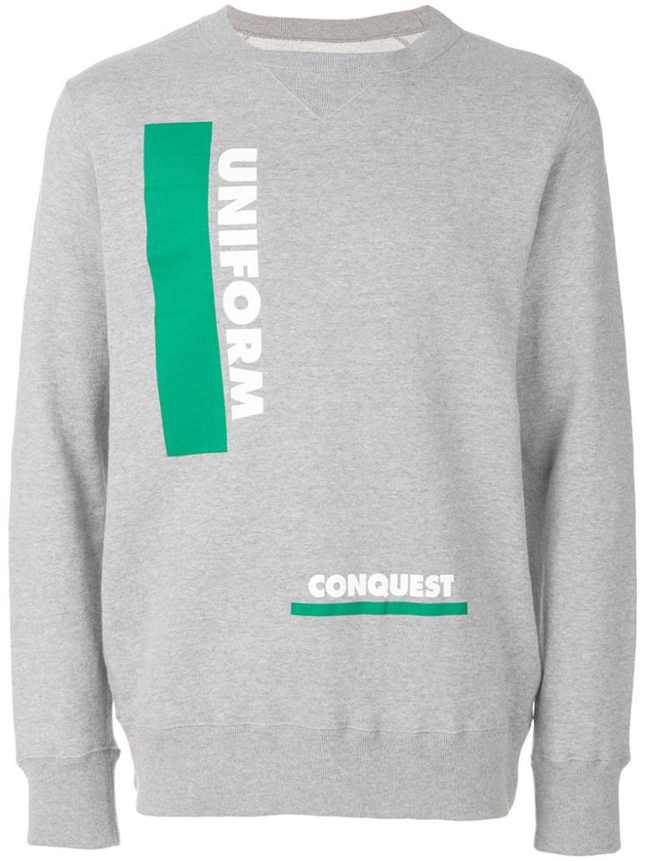 Sacai Uniform Conquest Graphic Sweater - Grey