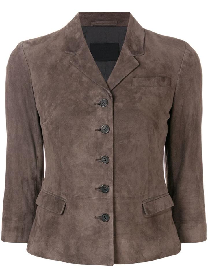 Prada Vintage 2000's Fitted Jacket - Brown