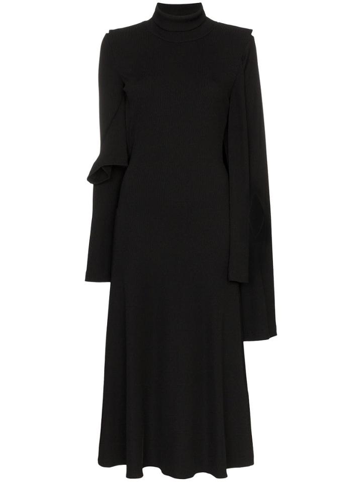 Christopher Kane Octopus Ribbed Midi Dress - Black
