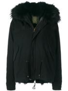 Mr & Mrs Italy Fur-trim Parka Coat - Black