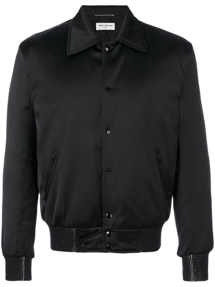 Saint Laurent Printed Bomber Jacket - Black