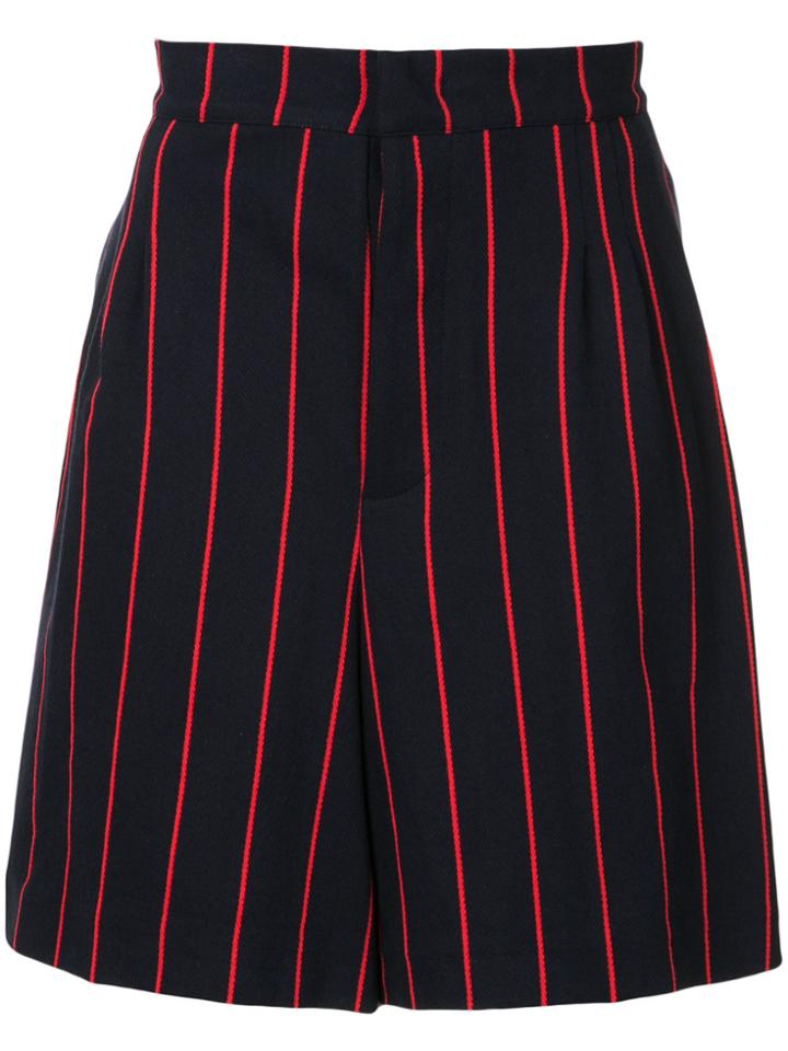 Jil Sander Pinstripe Chino Shorts - Blue