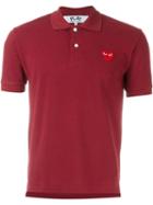 Comme Des Garçons Play Embroidered Heart Polo Shirt, Men's, Size: Small, Red, Cotton