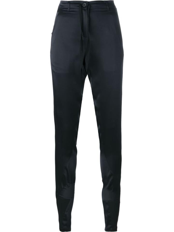 Ann Demeulemeester Drawstring Tapered Trousers, Women's, Size: 40, Black, Silk/cotton/spandex/elastane/rayon