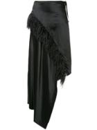 Marques'almeida Feather Hem Asymmetric Skirt - Black