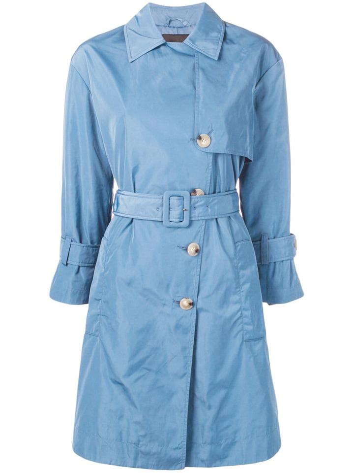 Emporio Armani Double-breasted Trench Coat - Blue