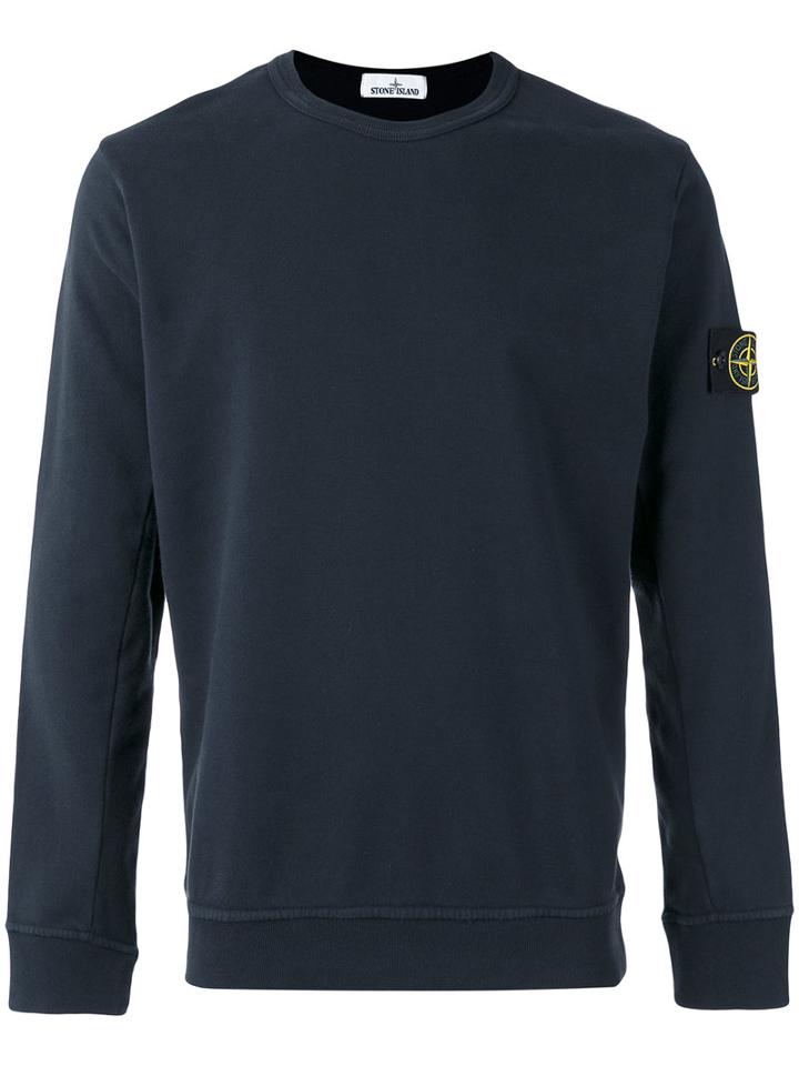 Stone Island - Logo Patch Sweatshirt - Men - Cotton - Xxl, Blue, Cotton