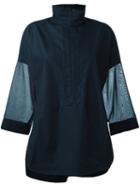 Akris Zipped Collar Sweatshirt, Women's, Size: 38, Blue, Cotton