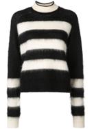 Proenza Schouler Pswl Brushed Stripe Wool Mohair Cropped Sweater -