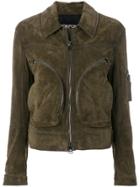 Tom Ford Zipped Leather Jacket - Green