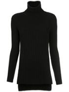 Gloria Coelho High Neck Ribbed Blouse - Black