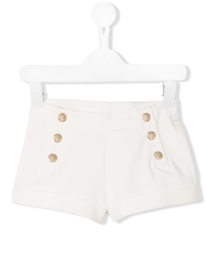 Moncler Kids - Decorative Button Shorts - Kids - Cotton/spandex/elastane - 6 Yrs, Nude/neutrals