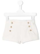 Moncler Kids - Decorative Button Shorts - Kids - Cotton/spandex/elastane - 6 Yrs, Nude/neutrals