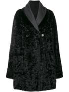 Fendi Pre-owned Fur Effect Boxy Coat - Black