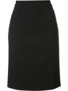 Carolina Herrera Straight Skirt, Women's, Size: 12, Black, Cotton/virgin Wool