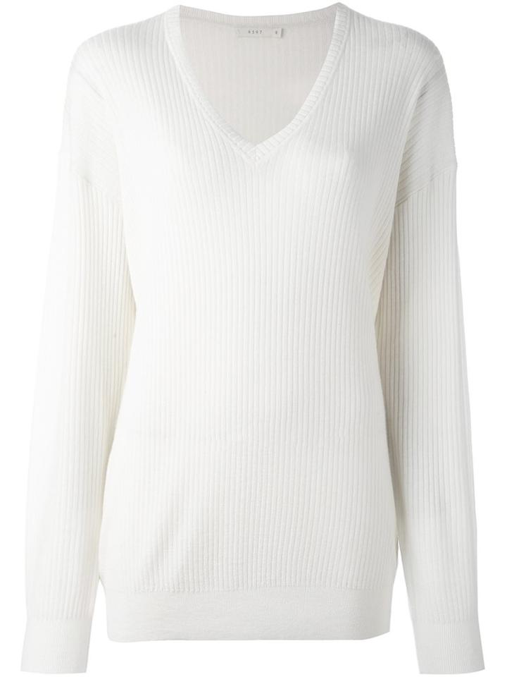 6397 V-neck Ribbed Jumper, Women's, Size: Small, Nude/neutrals, Cashmere