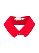 Vivetta 'bosso' Embroidered Collar, Women's, Red, Cotton/spandex/elastane