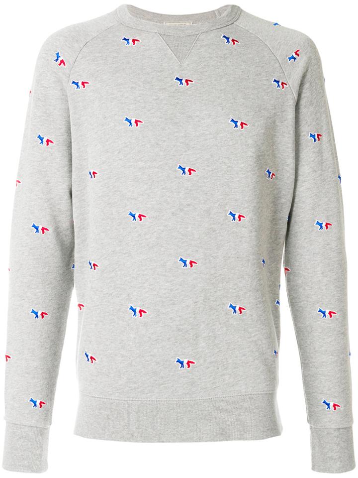 Maison Kitsuné Embroidered Logo Sweatshirt - Grey