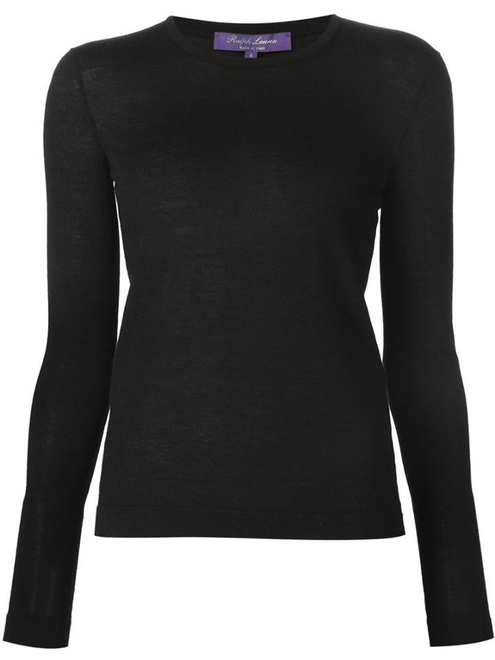 Ralph Lauren Black Cashmere Crew Neck Sweater, Women's, Size: Medium, Cashmere