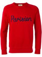 Maison Kitsuné 'parisien' Print Sweatshirt, Men's, Size: Medium, Red, Cotton
