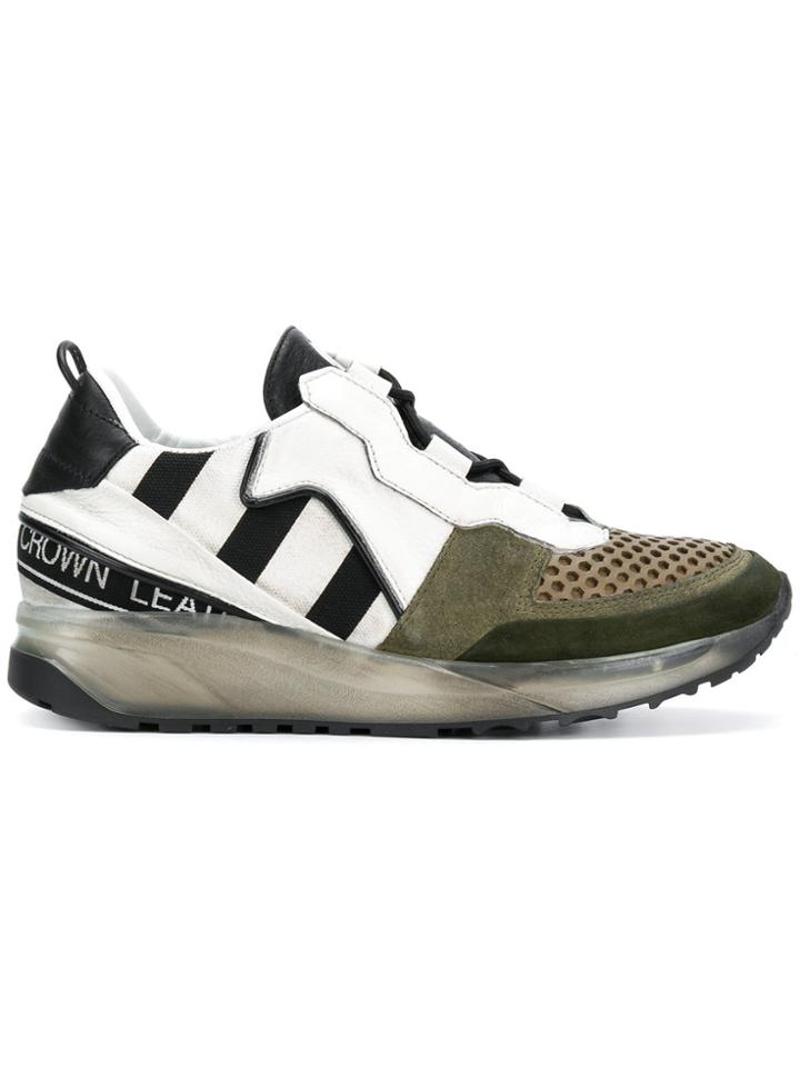 Leather Crown Waero Velour Sneakers - White