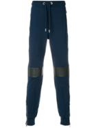 Les Hommes Leather Patches Joggers - Blue