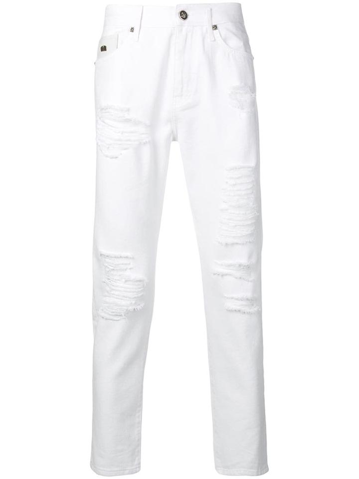 John Richmond Slim Distressed Jeans - White