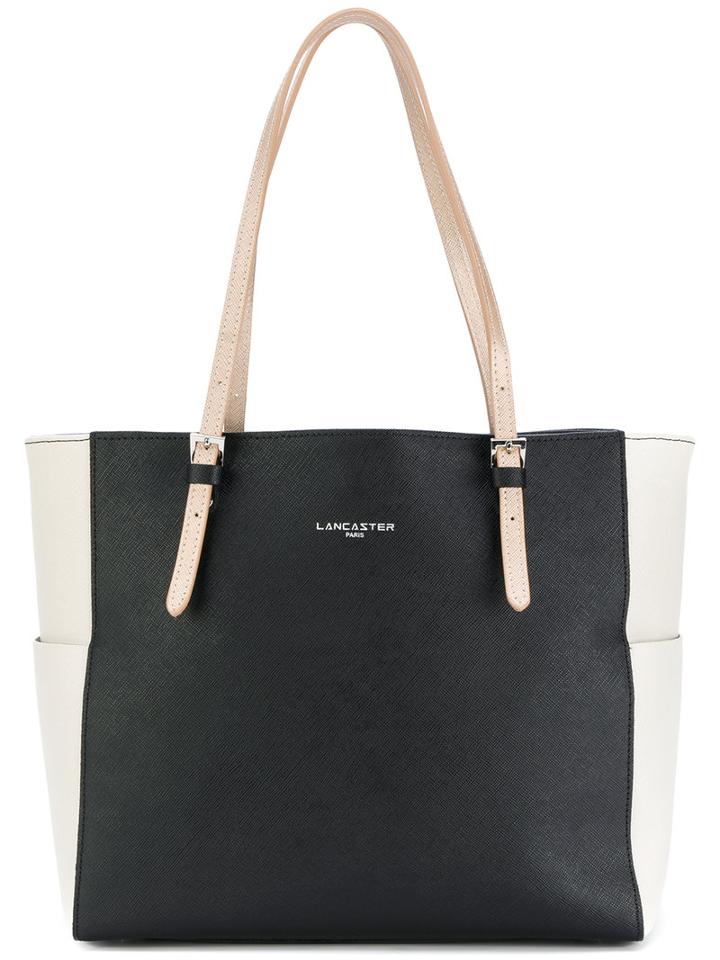 Lancaster - Block Panel Tote - Women - Leather - One Size, Black, Leather
