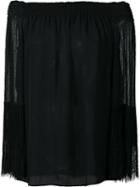 Kobi Halperin Off-shoulders Sheer Blouse, Women's, Size: Small, Black, Silk