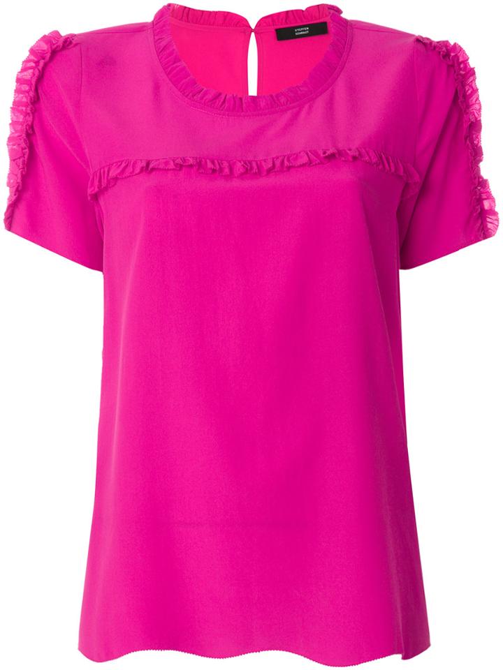 Steffen Schraut Ruffled Blouse - Pink & Purple