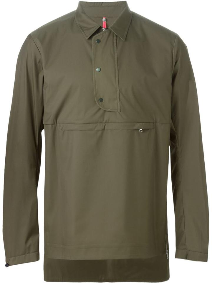 Oamc Zipped Front Pocket Polo Shirt, Men's, Size: Small, Green, Polyester/polyurethane
