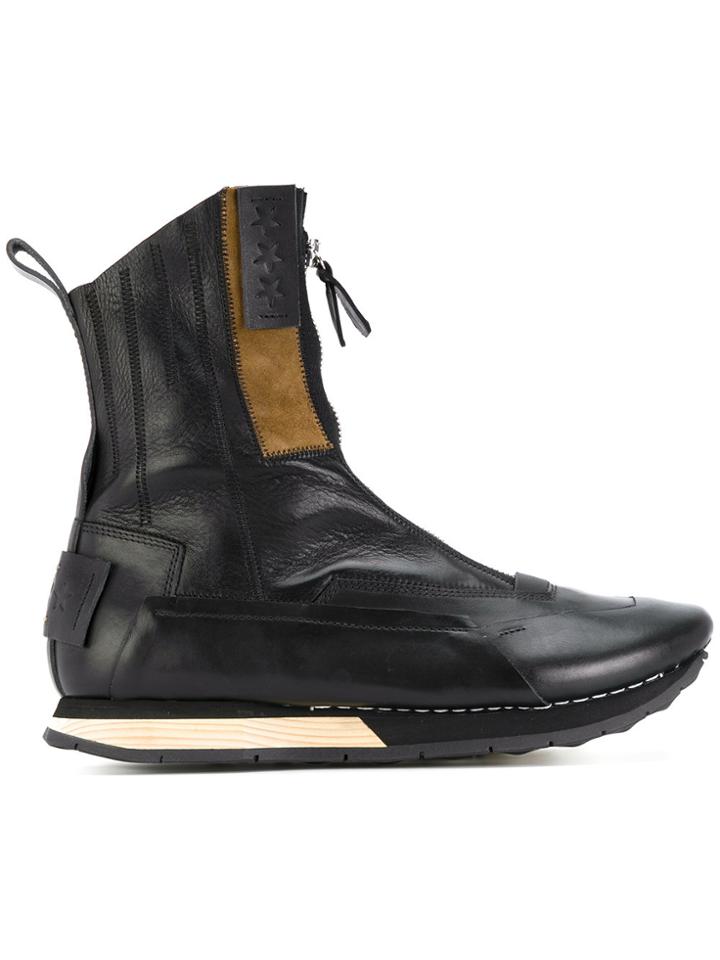 Artselab Front Zip Ankle Boots - Black